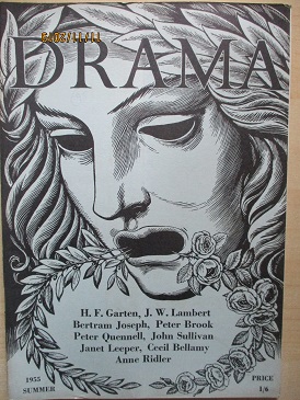 DRAMA magazine Summer 1955 issue for sale. PETER BROOK. Original publication from Tilley, Chesterfie