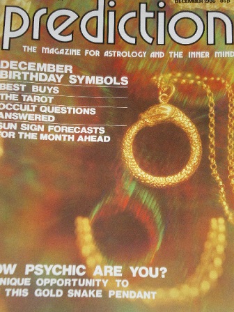 PREDICTION magazine, December 1986 issue for sale. OCCULT. Original British publication from Tilley,