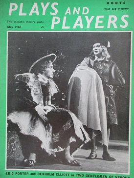 PLAYS AND PLAYERS magazine, May 1960 issue for sale. ERIC PORTER, DENHOLM ELLIOTT. Original British 