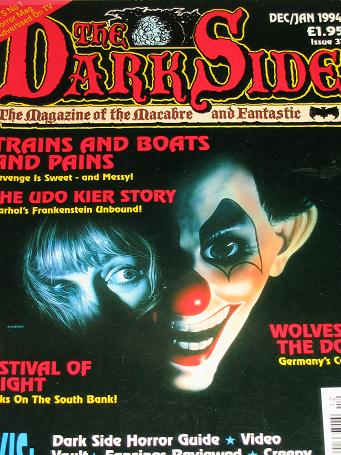 The DARK SIDE magazine, December / January 1994 issue for sale. HORROR. Original gifts from Tilleys,