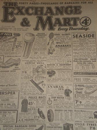 EXCHANGE AND MART magazine, July 21 1955 issue for sale. SALES, WANTS, EXCHANGES. Original British p