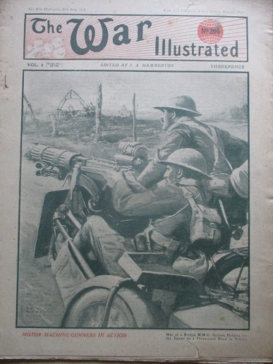 THE WAR ILLUSTRATED magazine, 27 July 1918 issue for sale. MOTOR MACHINE-GUNNERS IN ACTION. Original