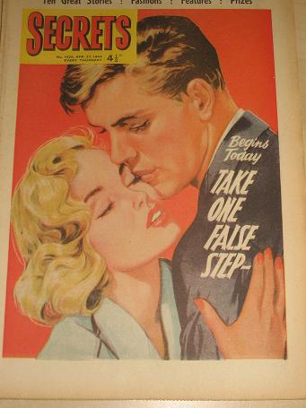 SECRETS magazine, April 27 1963 issue for sale. ROMANTIC FICTION. Birthday gifts from Tilleys, Chest