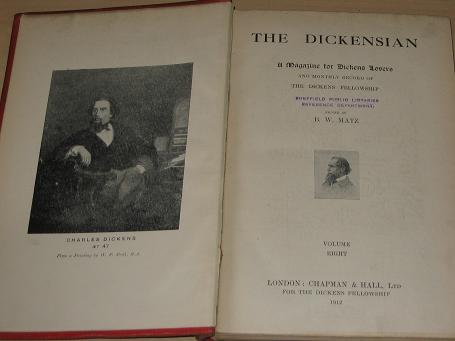 THE DICKENSIAN magazine, Volume 8, 1912, issues for sale. CHARLES DICKENS. Original, bound literary 