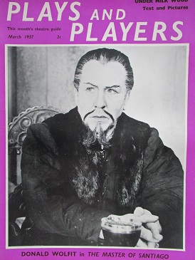 PLAYS AND PLAYERS magazine, March 1957 issue for sale. DONALD WOLFIT. Original British publication f
