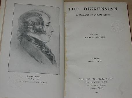 THE DICKENSIAN magazine, Volume 43, 1946, 1947 issues for sale. CHARLES DICKENS. Original, bound lit