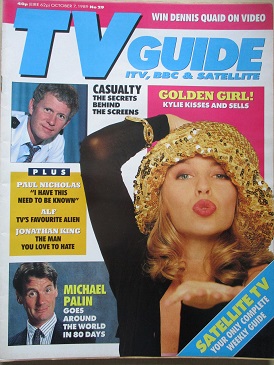 TV GUIDE magazine, October 7 1989 issue for sale. PAUL NICHOLAS, JONATHAN KING, MICHAEL PALIN, KYLIE