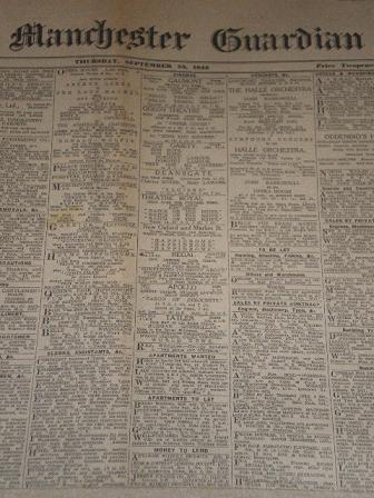 THE MANCHESTER GUARDIAN newspaper, September 23 1943 issue for sale. Original British DAILY NEWS pub