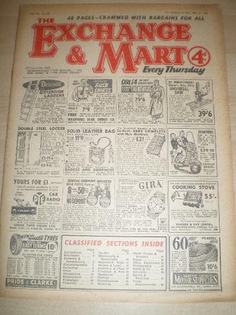 EXCHANGE AND MART magazine, May 14 1959 issue for sale. SALES, WANTS, EXCHANGES. Original British pu