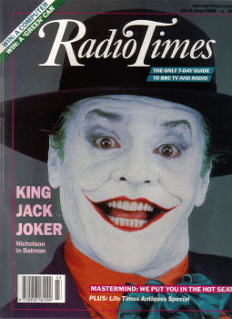 RADIO TIMES JUN 10 TO 16 1989 NICHOLSON BATMAN ASHLEY PASKE