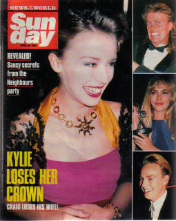SUNDAY MAG AP 30 1989 KYLIE MINOGUE LOGAN NEIGHBOURS