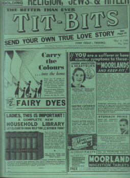 MAY 4 1940 TIT-BITS MAGAZINE GOLDING WW2 VINTAGE PUBLICATION FOR SALE 