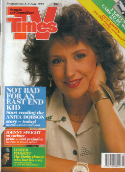 TV TIMES 3-9 JUNE 1989 PETER CUSHING ANITA DOBSON LESTER PIGGOTT VINTAGE BRITISH TV LISTINGS MAGAZIN