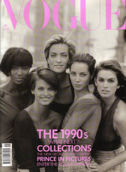 Tilleys Vintage Magazines : VOGUE JAN 1990 CAMPBELL EVANGELISTA PATITZ ...